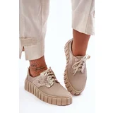 Kesi Leather platform shoes beige Hypnosis