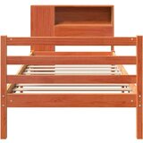 vidaXL Knjižna postelja brez vzmetnice vošč. rjava 100x200cm trden les | Shoptok.si
