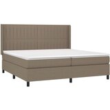 vidaXL Krevet box spring s madracem LED smeđesivi 200x200 cm tkanina | shoptok.hr