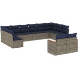  Vrtni set s jastucima, 12 dijelova, sivi poliratan | shoptok.hr