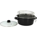 Tava za prženje s košarom TheKitchenette 3645580 Crna Kristal Čelik bakelit Emajlirani Čelik | shoptok.hr
