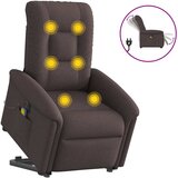 vidaXL Električni masažni naslanjač s funkcijo vstajanja temno rjav, (21824341) | Shoptok.si