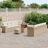  Sjedeća garnitura za vrt 11 kom. Bež poliratan 255 x 62 x 85 cm | Shoptok.si