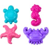  Sea Sand Molds 4 Pieces Crab Turtle Starfish Horse Yellow Green | Shoptok.si