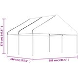  Sjenica s krovom bijela 4,46 x 5,88 x 3,75 m polietilen | shoptok.hr