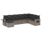  8-dijelni set vrtnih sofa od poliratana s jastucima sivi | shoptok.hr