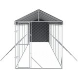 Vanjski kavez za pse s krovom srebrni 2x14x2,5m pocinčani čelik | shoptok.hr