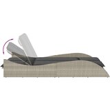 vidaXL Ležalnik z blazino svetlo siv 114x205x73 cm poli ratan | Shoptok.si