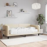 vidaXL Dnevna postelja z vzmetnico krem 90x200 cm blago Cene