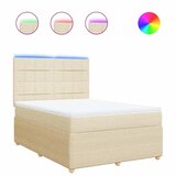  Krevet s oprugama i madracem krem 160x200 cm od tkanine | shoptok.hr