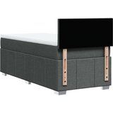 vidaXL Box spring postelja z vzmetnico temno siva 90x200 cm blago | Shoptok.si