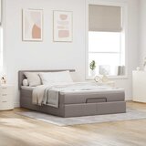  Krevet s otomancem i madracem, taupe boja, 140x190 cm, tkanina | shoptok.hr