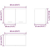  Viseći ormarić Riga 2 pcs Beton siva i bijela 60 x 31 x 40 cm | shoptok.hr