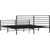  kovinski posteljni okvir z vzglavjem in vznožjem črn 193x203 cm, (20642177) | Shoptok.si