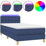  Krevet box spring s madracem LED plavi 100x200 cm od tkanine | shoptok.hr