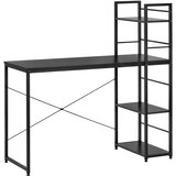 springos Moderna računalniška miza s polico 120 × 48 × 122 cm – Industrial Loft Table Black, (5000125681) Cene
