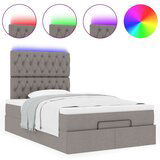 vidaXL Otomanski okvir kreveta s madraca smeđesivi 120x190 cm tkanine | shoptok.hr