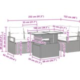 vidaXL 6-delni vrtni kavč set z blazinami Črn Poli ratan | Shoptok.si