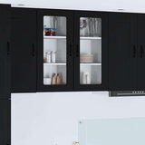 vidaXL Stenska kuhinjska omarica Črna 40 x 31 x 80 cm Konstruiran les | Shoptok.si