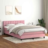 Box spring postelja z vzmetnico roza 160x220 cm žamet, (21829490) | Shoptok.si