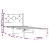  Metalni okvir za krevet s uzglavljem bijeli 100x190 cm | shoptok.hr