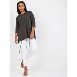 Fashion Hunters Khaki plus size cotton blouse Cijene