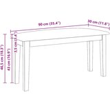  Klupa 90 cm smeđa puna drvena guma | shoptok.hr