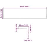  Okenske police 2 kosa temno rjava 90x20x2 cm trdna hrastovina | Shoptok.si