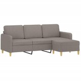  Trosjed s tabureom smeđesivi 180 cm od tkanine | shoptok.hr