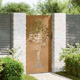  Vrtna vrata 85 x 175 cm od čelika COR-TEN s uzorkom stabla | shoptok.hr