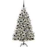 vidaXL Umestno božično drevo Zelena in Bela 180 cm PVC in kovina | Shoptok.si