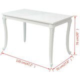 Sijaj blagovaonski stol visokog sjaja bijeli 116 x 66 x 76 cm | shoptok.hr