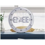 Moderna LED stenska ura in budilka termometer USB 33cm bela | Shoptok.si