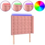 Maison Chic LED Posteljno vzglavje - Vzglavna omarica - Nočna omarica roza 93x16x118/128 cm žamet, (21708813) Cene