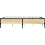  Okvir kreveta boja hrasta 120x200 cm konstruirano drvo i metal | shoptok.hr