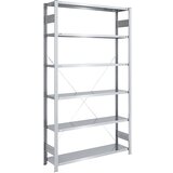 eurokraft pro Sestavljivi regal z velikimi policami, pocinkan, višina 2500 mm, obremenitev sklopa 1000 kg, osnovni regal, ŠxG 1300 x 400 mm | Shoptok.si