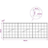  Gabion s žicom debljine 5 mm i mrežom 10x10 cm 150x10x50 cm | shoptok.hr