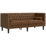  Chesterfield garnitura s jastucima, 2 dijela, smeđa, umjetna koža | shoptok.hr