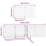 vidaXL Vrata za pse s vratašcima 12 panela sklopiva 960 cm drvo topole | shoptok.hr