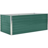vidaXL Dvignjeno cvetlično korito 160x80x45cm pocinkano jeklo zeleno | Shoptok.si