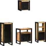 vidaXL Set namještaja za kupaonicu 4 pcs Smeđa Čvrsto drvo manga | shoptok.hr
