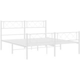  Metalni okvir kreveta uzglavlje i podnožje bijeli 135 x 190 cm | shoptok.hr