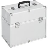vidaXL Kovčeg za šminku 37 x 24 x 35 cm srebrni aluminijski Cijene