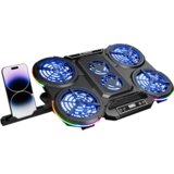  Postolje za notebook gaming Rampage PROTE R6 RGB Lighted Notebook Cooler Stand with Phone Holder and 6 Fans, 39395 | Eponuda.ba