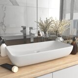 vidaXL Razkošen umivalnik pravokoten mat bel 71x38 cm keramičen Cene