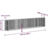 vidaXL Gabionska povišena gredica od pocinčanog željeza 470x50x100 cm | shoptok.hr