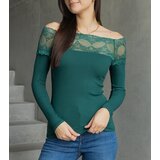 UR/CEO Green off-shoulder blouse with lace insert Vikija | shoptok.hr