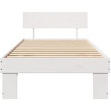  Krevetna konstrukcija Bijelo 80 x 200 cm Čvrsto borovo drvo | shoptok.hr