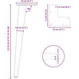  Noge za klub stolić konusnog oblika 4 kom antracit 30-31 cm čelik | shoptok.hr