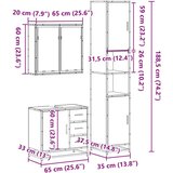 vidaXL 3-dijelni set kupaonskog namještaja siva boja hrasta drveni | shoptok.hr